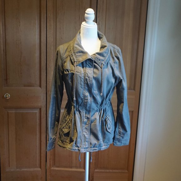 Anthropologie Jackets & Blazers - 💚HEI HEI | ANTHROPOLOGIE Green/Gray Revenna Lattice Anorak Utility Jacket L